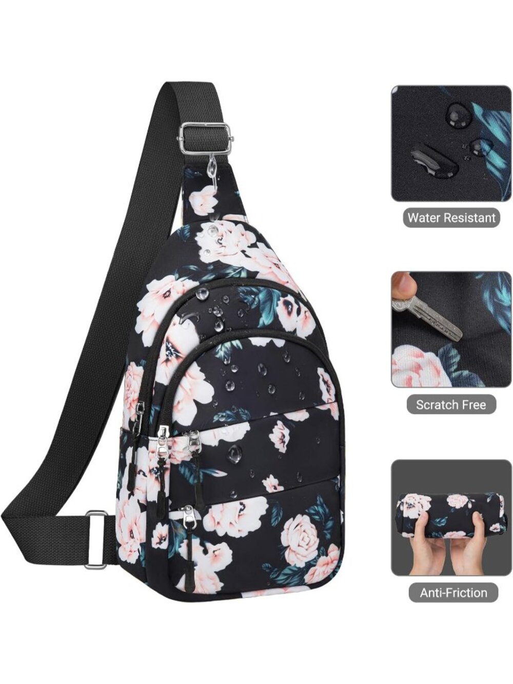 Women's Flora Lightweight Small Hiking Sling Outdoors Travel Crossbody Bags - Picture 5 of 7